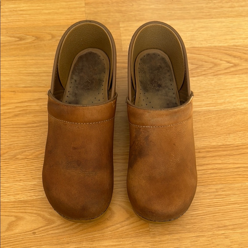 Brown Leather Dansko Clogs